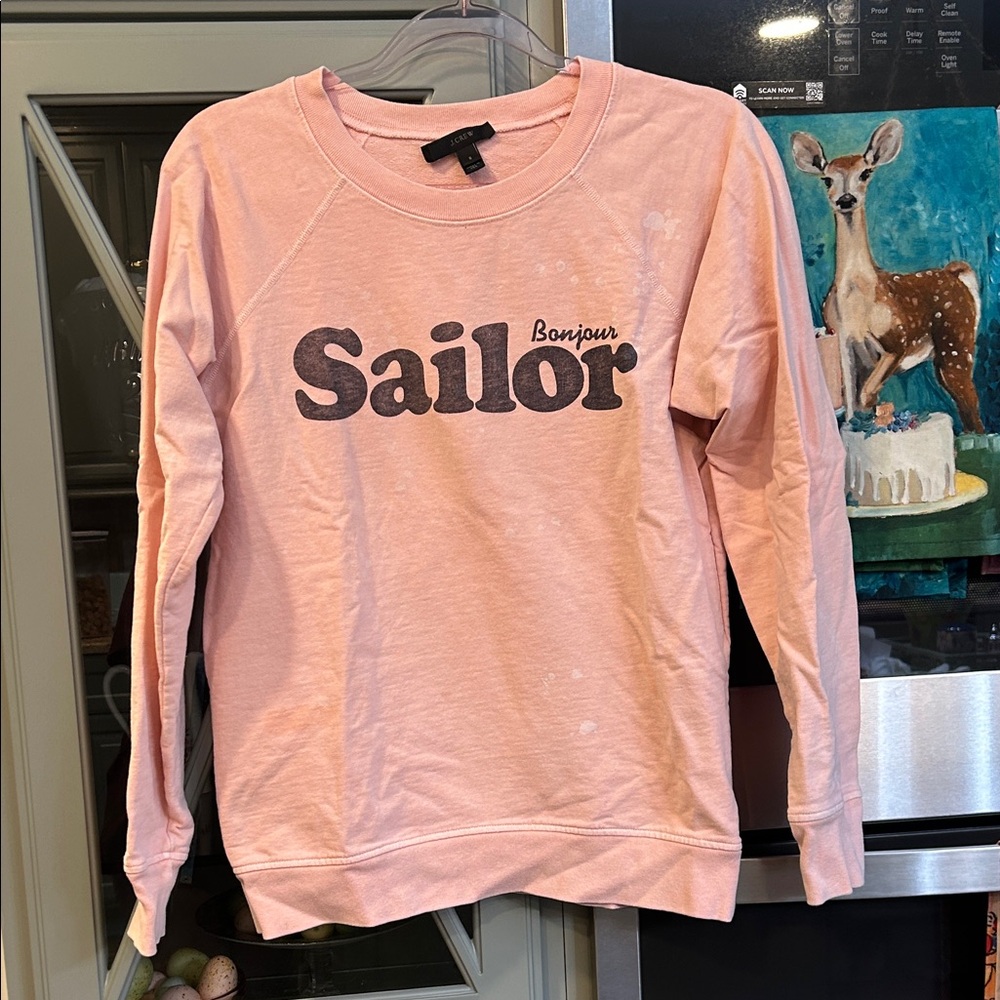 Vintage J. Crew Bonjour Sailor Crew Neck Sweatshirt Small